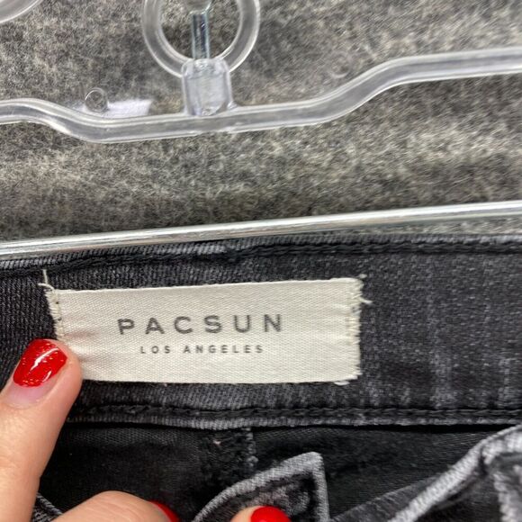 Pacsun Jeggings Women 24 Gray Denim Medium Wash High Rise Ankle Flat Front Skinn - Picture 5 of 11